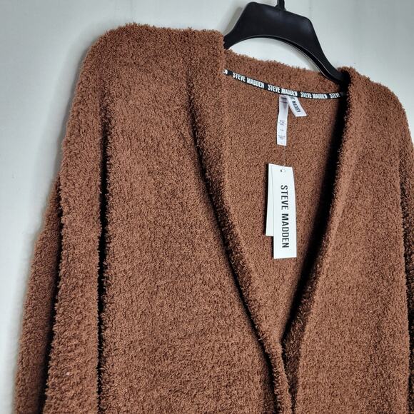 Steve Madden Women's Chenille Cardigan & Scrunchie Set Tiramisu NWT Size L - Picture 3 of 7